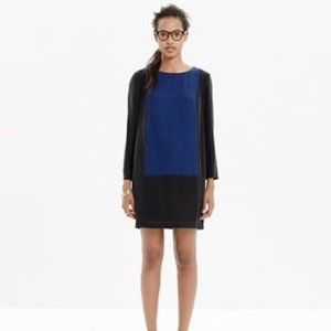 Madewell | Centerpiece Silk Colorblock Tunic Dress